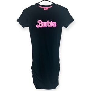 Barbie Girls Short Sleeve Ribbed Logo Casual Dress